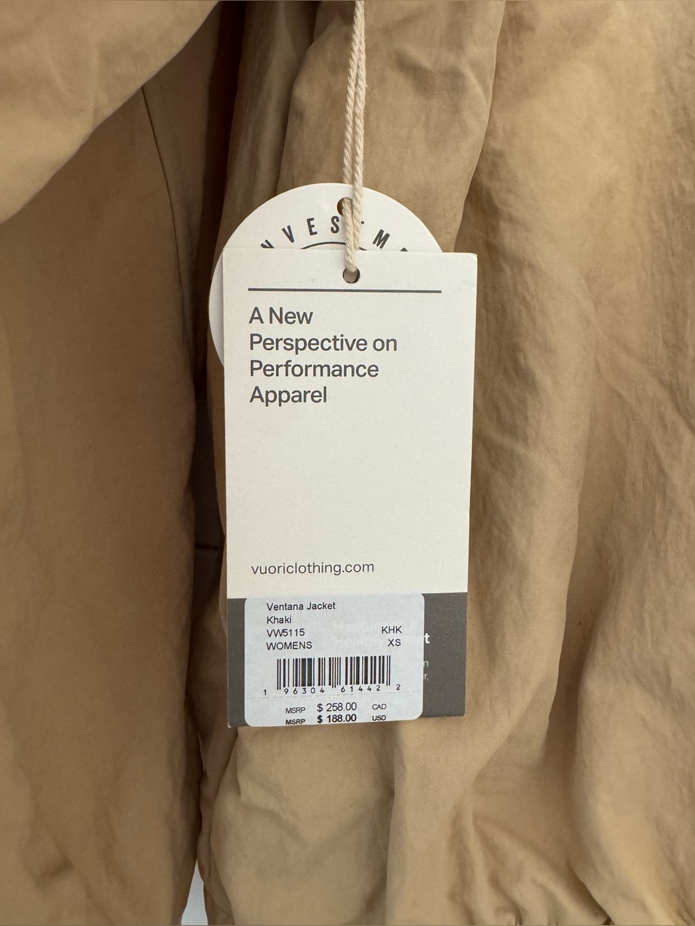 Vuori, Ventana Jacket, Khaki, XS, NWT - Picture 11 of 11
